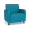 Lesro Siena Lounge Reception Wide Guest Chair w/ Front Casters, Brushed Steel Back Legs, OH Waterfall Uph SN1201 - alternate 1